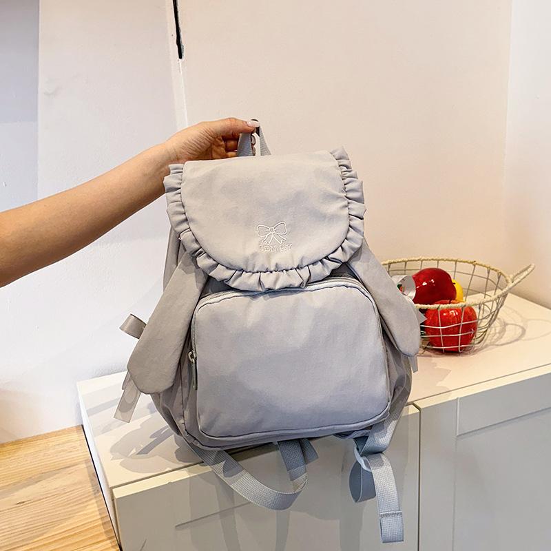 Schoolbag Korean Ins Rabbit Ears Small Backpack Female Niche High Value College Student Schoolbag Light Commuter Casual Backpack