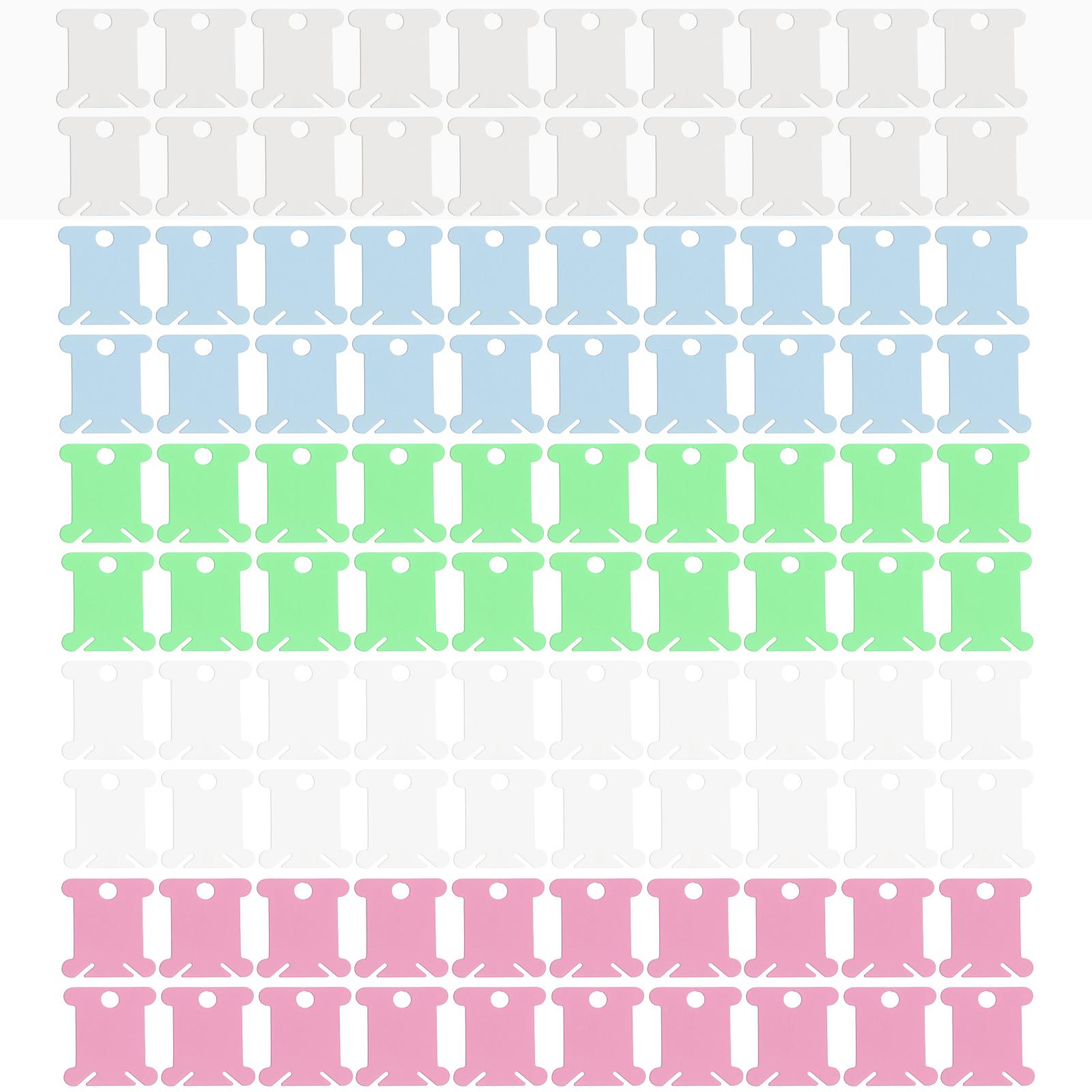 100 PCS Embroidery Floss Bobbins Plastic Embroidery Thread Cards Cross Stitch Bobbin for Cross Stitch DIY Sewing Storage