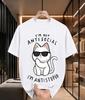 2026 New 100 Cotton Tshirt Sassy White Cat With Sunglasses Funny Slogan Graphic Unisex Tee Casual Short Sleeve