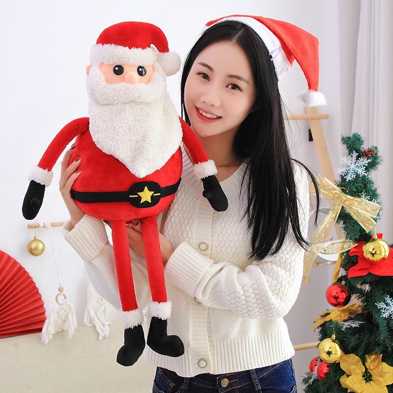 Festive Santa Claus Stuffed Doll 60cm 100cm 150cm Soft Pp Cotton Filling Window Display Decoration