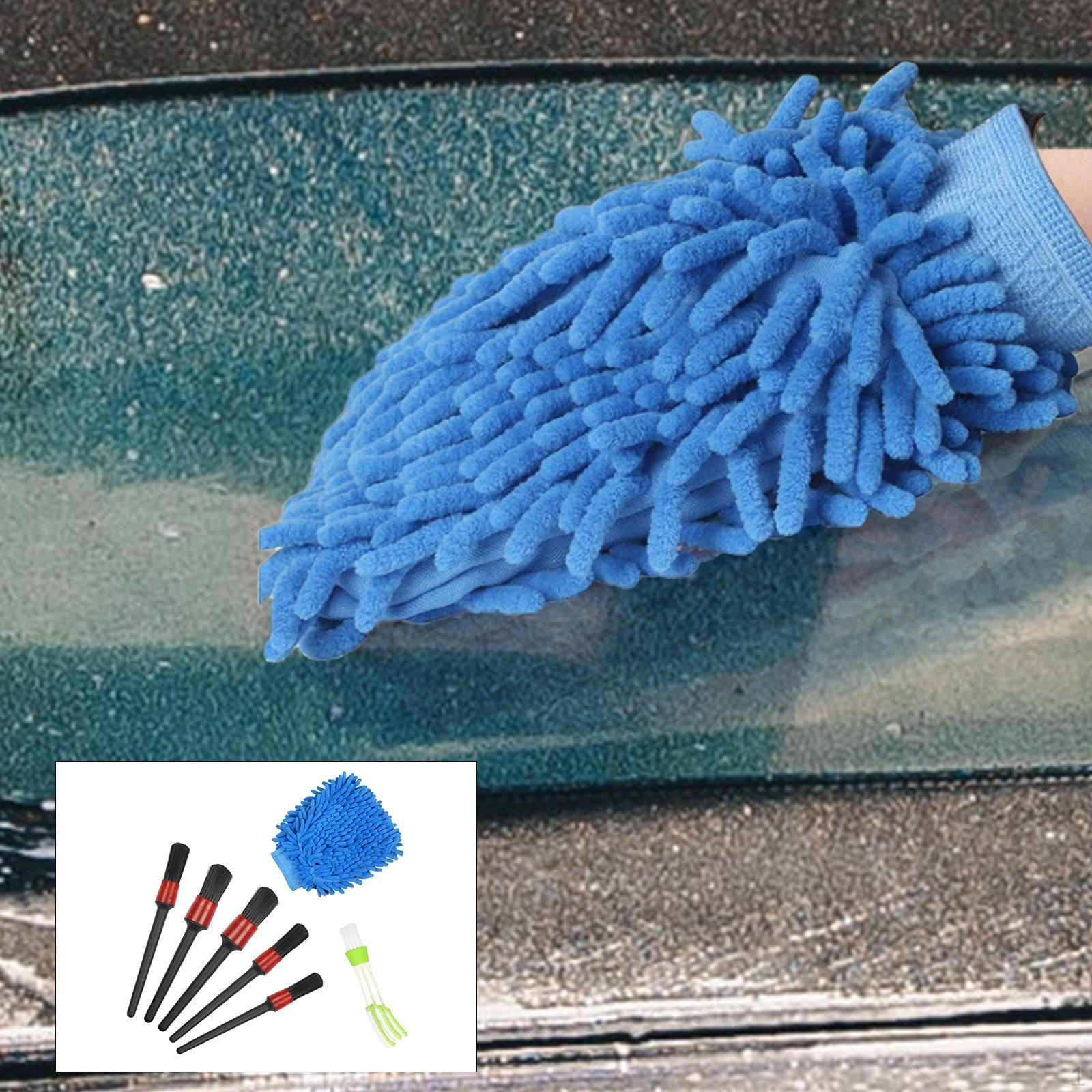 7 pieces Car Detailing Brush Interior Cleaning kit Tools Blue 7pcs