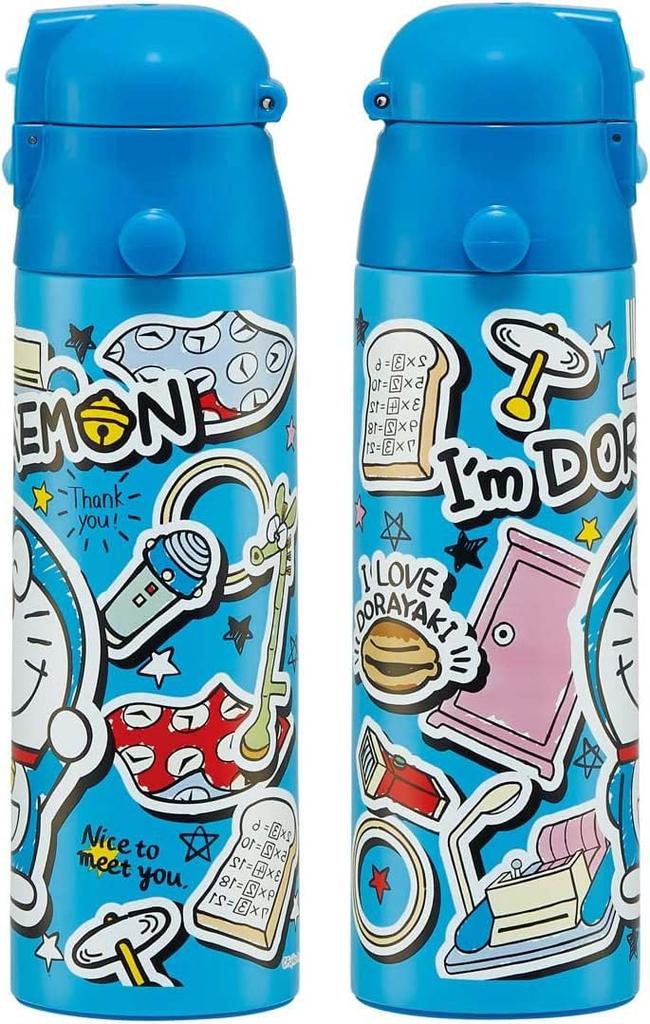 Skater Water Bottle, Doraemon Sticker, 580ml, Direct Drinking, Stainless Steel, Sports Bottle, SDC6N-A