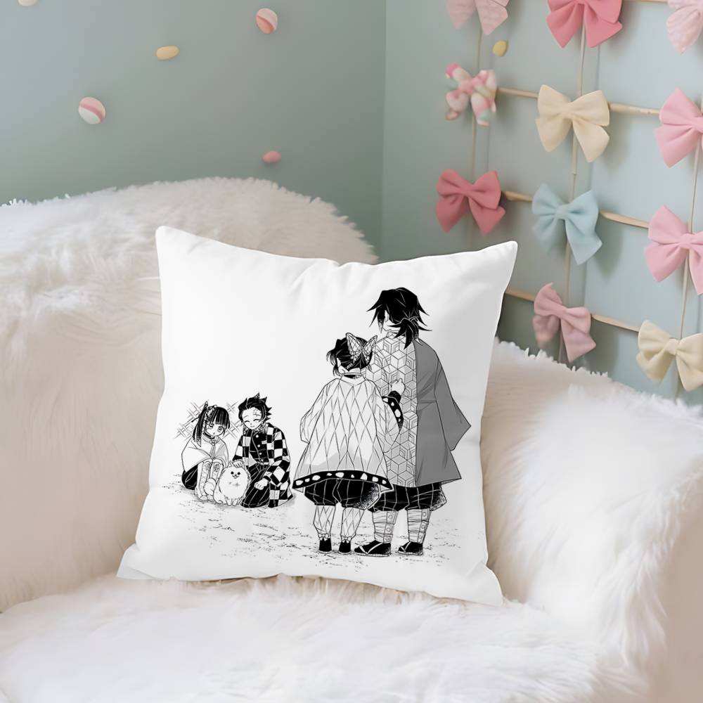 Amine K-Kimetsu No Yaibas Case Plush Fabric Soft Pillowcase Double Sided Print Cushion Cover Household Gifts