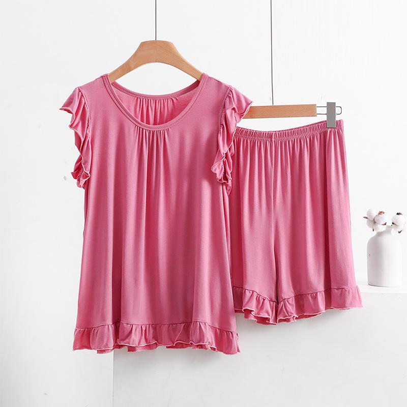 Plus Size Modal Pajamas Women Sleeveless Shorts Suit Summer Sleepwear Pyjamas Femme Nightwear Pijamas Set