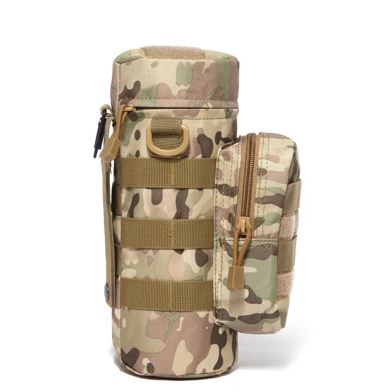 Tactical Molle Water Bottle Bag Waterproof Pouch Holder Suitable for Outdoor Camping Hiking Cycling Fishing Kettle Carrier Bag