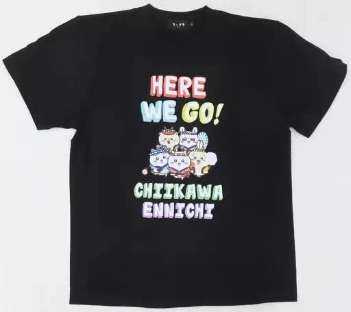 Футболка Chiikawa Ennichi Черная Свободный размер Магазин Chiikawa Odaiba 73x55x50см (2023) L