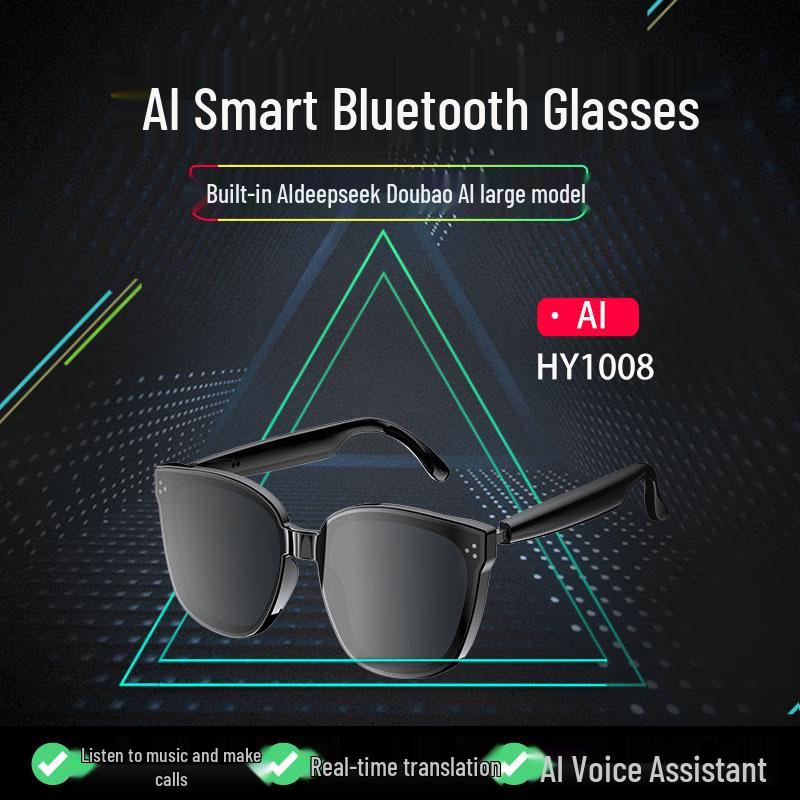 AI Bluetooth Sunglasses: Music, Calls, Navigation, Sports Audio, Wireless