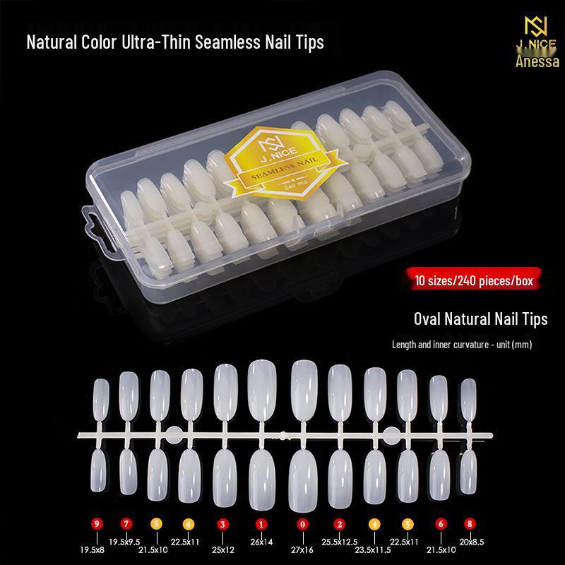 Dual-Use Seamless Transparent Frosted Nail Tips - Extendable Flat/Arc Design