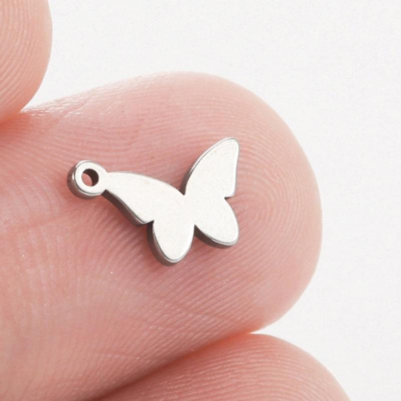 Stylish Reversible Butterfly Pendant Charm Necklace Featuring Crystal Accent for Fashion Trendsetters Daily Use