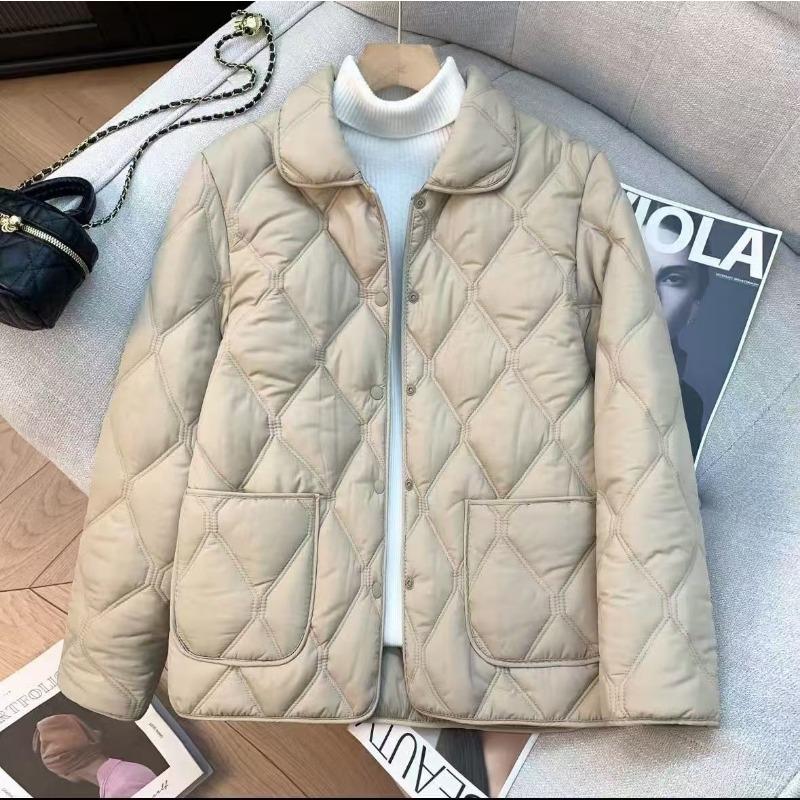 

Women s Down Jacket Slim Coat New Thin Cotton Loose Stand-up Collar Thickening 4XL хакі