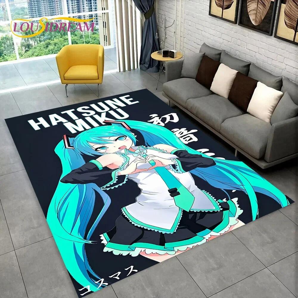 Japan Music Cartoon Characters Miku Carpet Rug for Home Living Room Bedroom Sofa Doormat Decor,kids Area Rug Non-slip Floor Mat
