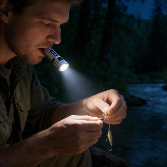 Rechargeable Mini Flashlight 500 Lumens High Power LED Torch with 3 Modes Low Strobe Handheld Emergency Torch for Camping Hiking Outdoor Use