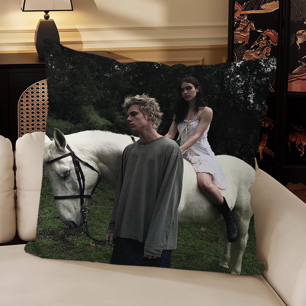 Rapper The Kid Laroi The First Time Pillow Case Sofa Living Room Bedroom Headboard Backrest Cushion Square Cushion Nap Time 16x16Inch