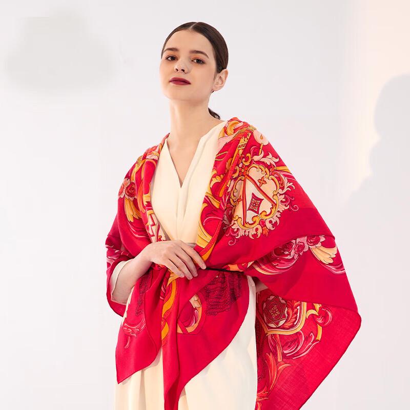 Aurora Silk Wool Blend Square Scarf