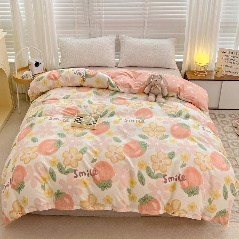 Soft 100% Cotton Duvet Cover Sets Cartoon Kids Durable Single Bed Duvet Cover and Pillowcases Set for Adults