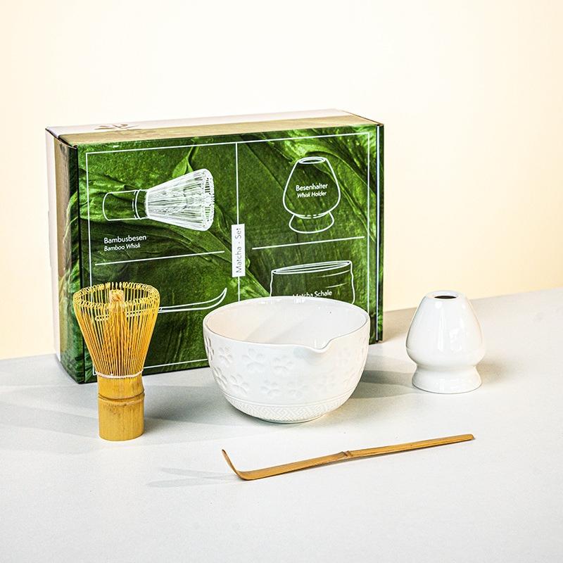 1/2pcs Traditional Japanese Matcha Bowl and Whisk Holder Tea Bowl with Pouring Spout for Office Table Tea Ceremony Party Gift