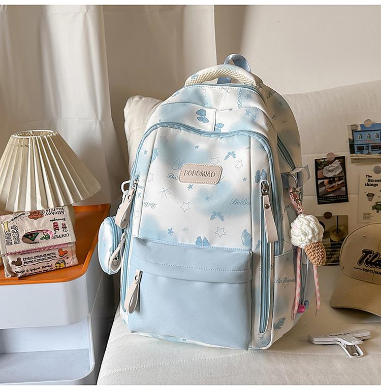 Cartable grande valeur petit frais doux fille sac à dos mignon dessin animé sac à dos grande capacité collège étudiant sac d'école