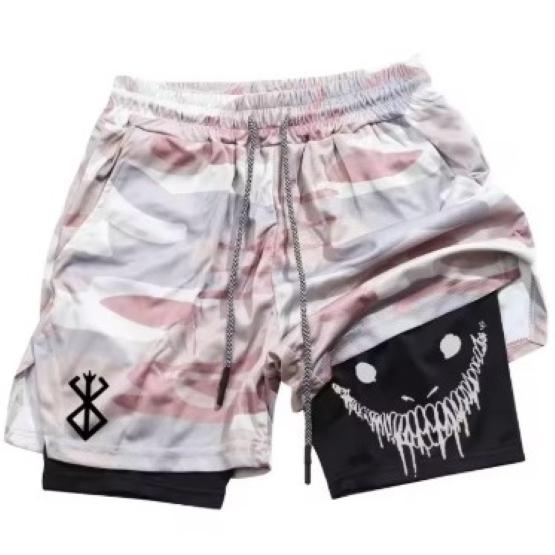 Berserk Muay Thai Kick Boxing UFFC MMA Mixed Marcial Art Shorts Anime Men Women Unisex Double Layer Quick Dry Breathable Sport Gym Fitness Workout