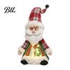 Indoor Xmas Atmosphere Light Lighted Christmas Doll Decoration, Cute Plush Santa Claus/Snowman/Reindeer Figurine with Standing Character Set Warm LED