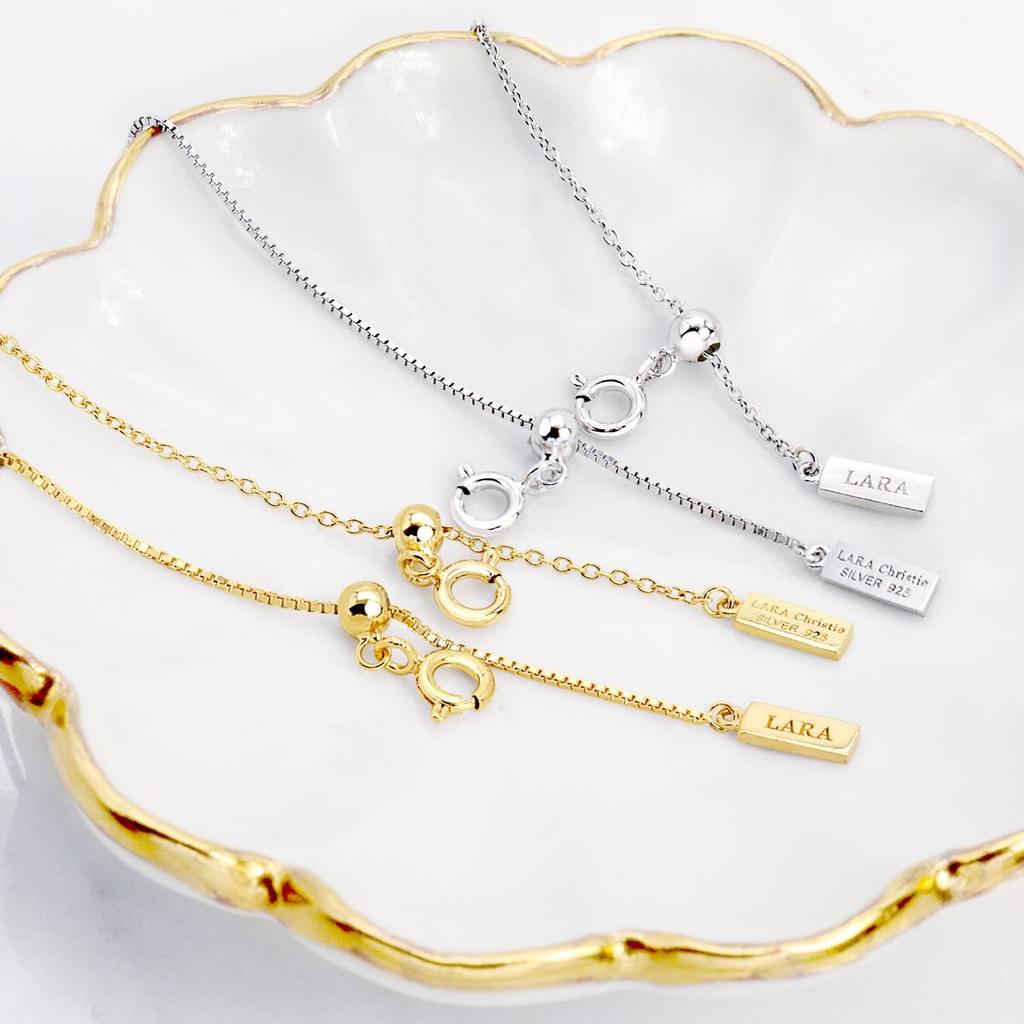 adjustable curb 925 sterling width maximum length [Lara Christie] Slide-type chain, chain, silver, approx. 1mm, 7cm, la03-0001-s