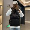 Niche Casual Double Backpack Schoolbag Waterproof Travel Bag Computer Bag Large Capacity Student Bag Black Simple