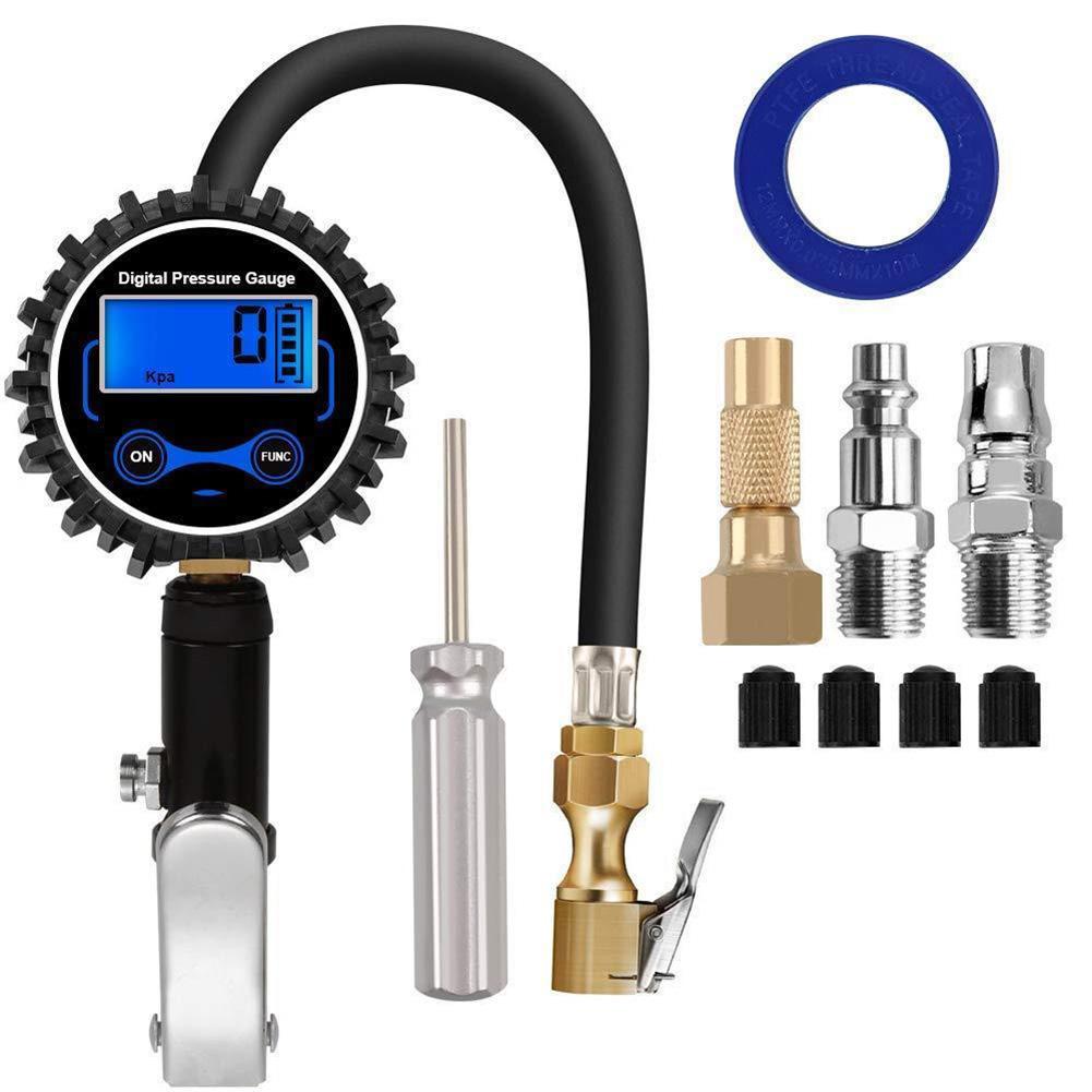 1 Set Digital Tire Inflator with Pressure Gauge 200 PSI Air Chuck Kit