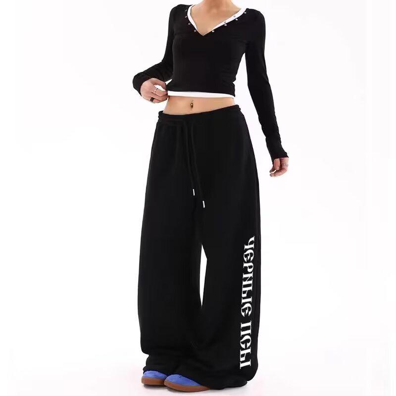 

Trendy Grey Hoodie Jazz Dance Pants for Boys & Girls - Loose Street Style 2XL чорний