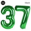 32 Inch Green Number Foil Balloons 0-9 Jungle Safari Theme Soccer Party Decor Kid Boy 1st Birthday Dinosaur Baby Shower Supplies