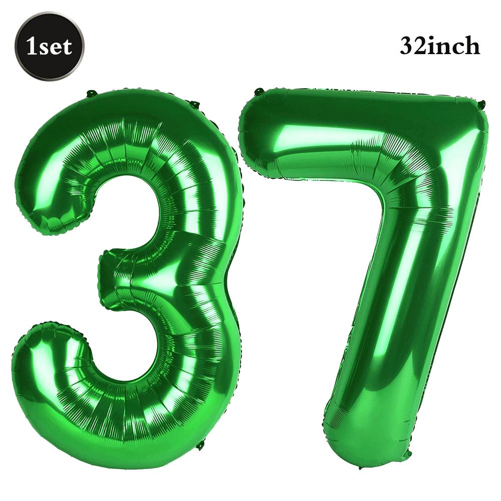 32 Inch Green Number Foil Balloons 0-9 Jungle Safari Theme Soccer Party Decor Kid Boy 1st Birthday Dinosaur Baby Shower Supplies