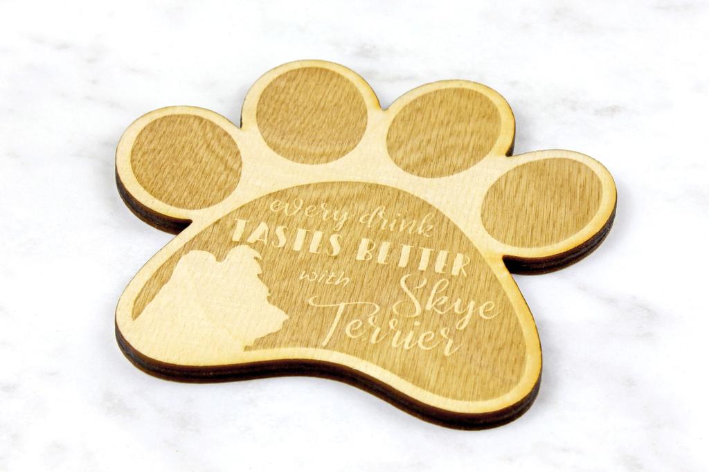 Silky Terrier I - Mug coaster, engraved coaster with dog, gift for dog lover by Art-Dog brand