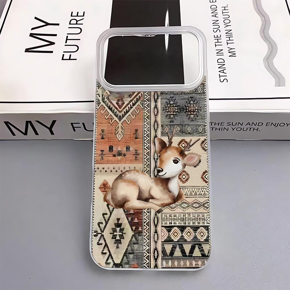 Cloth Patterned Deer Phone Case For IPhone 17 Pro Max 17Air 11 13 12 14 15 16 Plus Soft Silicone Fashion 15 Pro Cover Case
