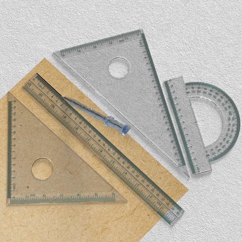 4 Types Ruler Resin Mold Handmade Stationery Straightedge Protractor Triangular Rule Epoxy Silicone Mould DIY Craft