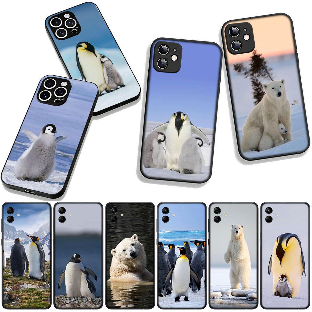 For Samsung Galaxy S25 S24 S22 S23 FE Ultra Plus A56 A05 A06 A15 A16 A55 S7 Edge Phone Case Penguin White Bear Spheniscidae