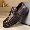 Luxury Brand Loafers Business Formal Crocodile Patterned Leather Shoes Men's British Buckle Soft Sole Comfortable Wedding Shoes