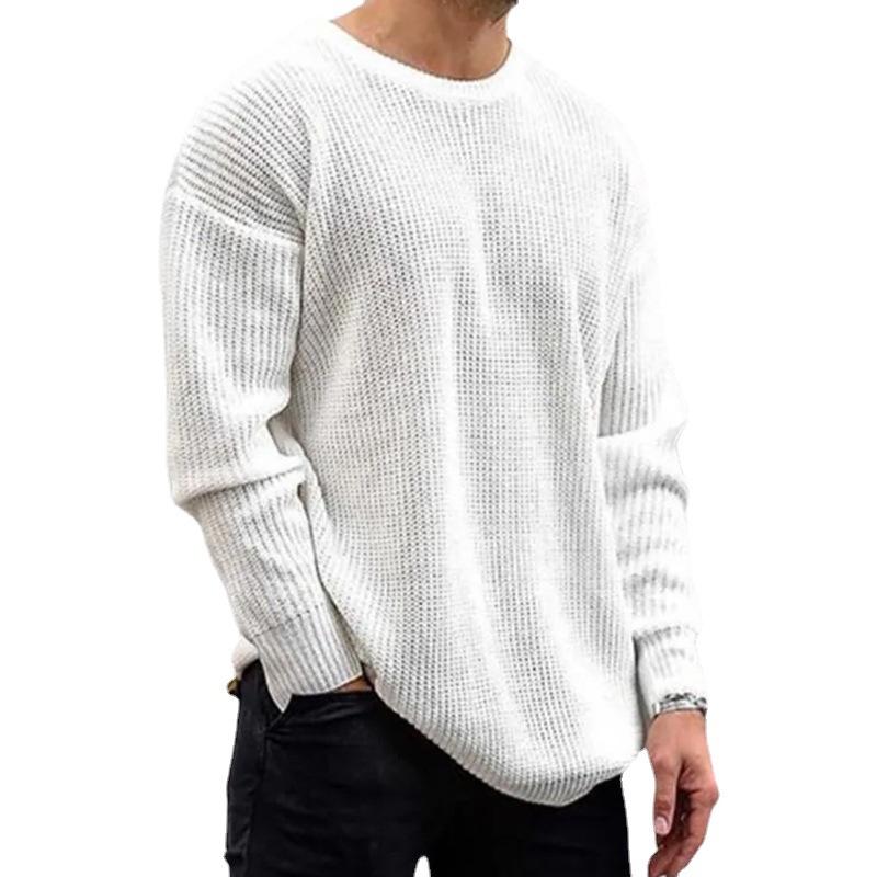 2025 Winter New Solid Color Round Neck Long Sleeve Pullover Sweater