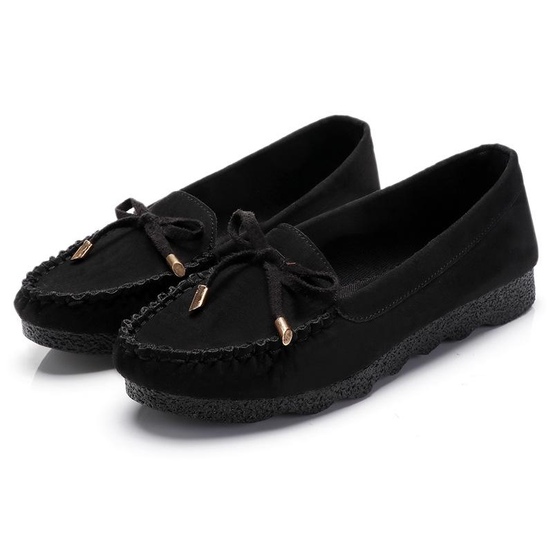 

Туфли из ткани Old Beijing, женская обувь, плоские туфли, женская повседневная рабочая обувь, черные туфли с бантом, женская обувь Doudou с мягкой подошвой 35