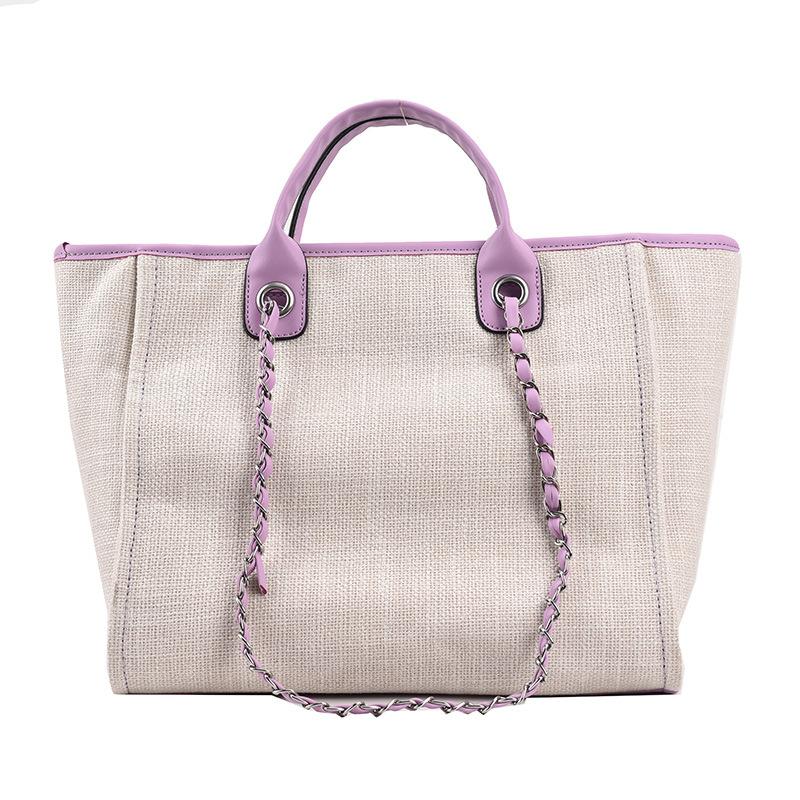 Women's Bag New Large-capacity Trendy Bag Contrasting Color Chain Tote Bag, Shoulder Bag Portable