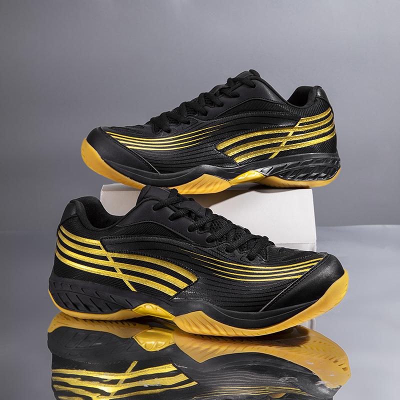 

Мужская теннисная обувь Женская дышащая обувь для бадминтона Нескользящая волейбольная обувь Кроссовки для тренировок в помещении Теннисные пары 39 чёрный