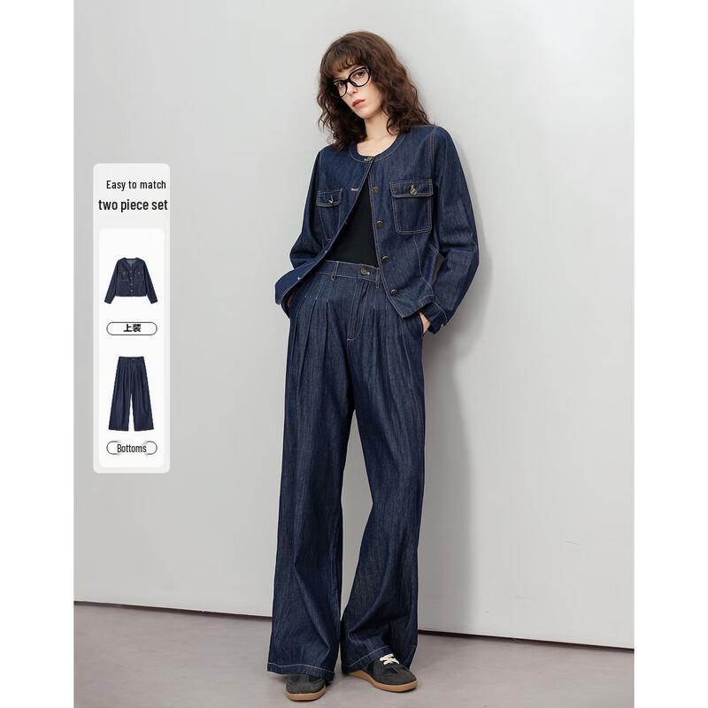 

Demana Women s Japanese Style Denim Two-Piece Set S
