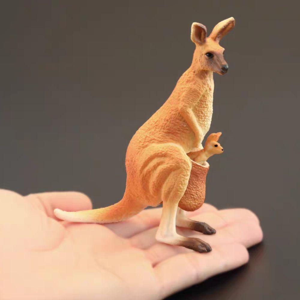 Statue Kangaroo Action Figures PVC Simulated Wild Kangaroo Figurines  Children Gifts