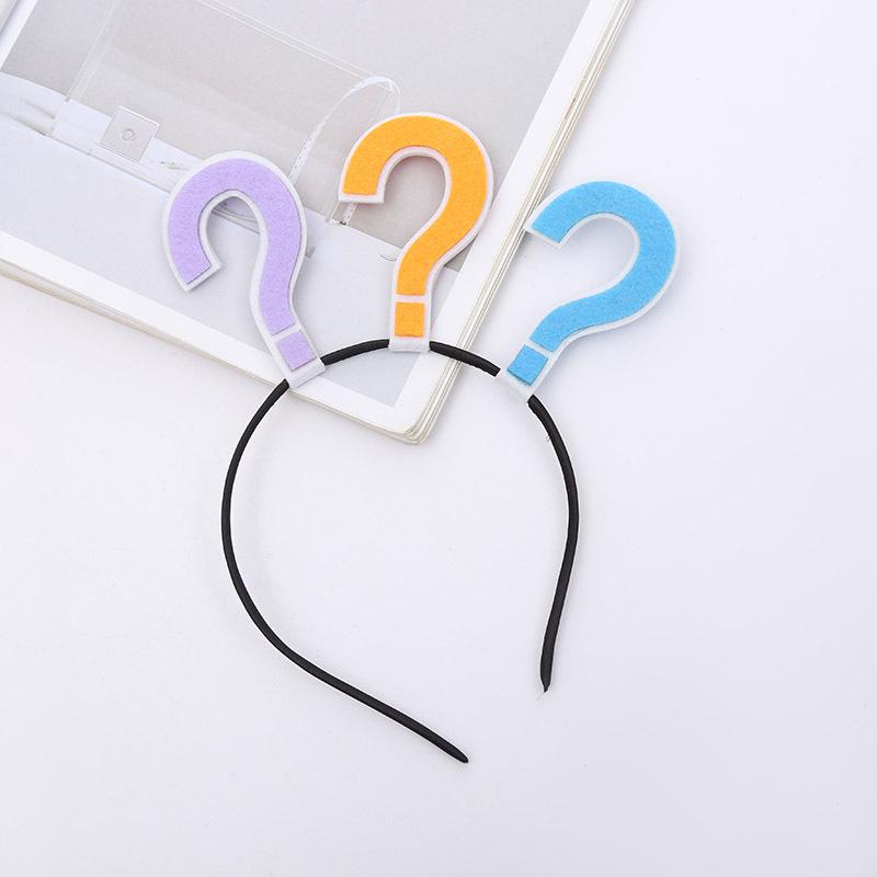 Diadema Creativa de Festival de Dibujos Animados: Diseño divertido de signo de interrogación y exclamación