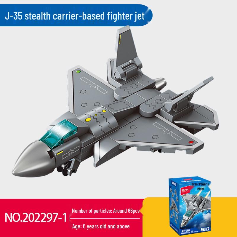 Senbao J-36 Stealth Fighter Model Building Kit - Eight-in-One Educational Gift