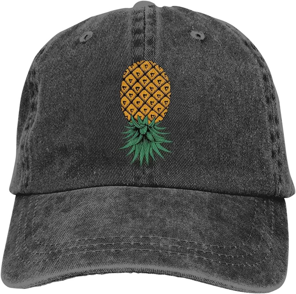 Upside Down Pineapple Embroidered Baseball Cap Vintage Washed Adult Unisex Casual Adjustable Dad Hat