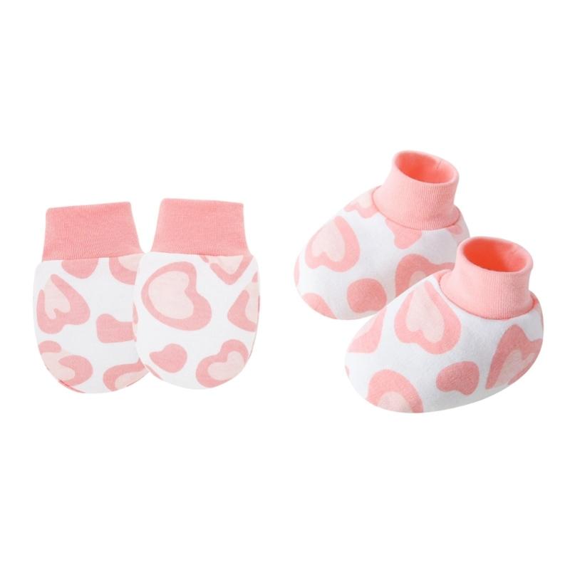 Set of 1 Infant Cotton Mittens Anti Scratch Hand Cover Soft Breathable Warm Gloves & Socks for 0-6M Boys Girls