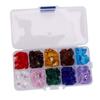 100 PCS 14mm Two Holes Crystal Octagonal Beads 10 Colors Double Cut Faceted Octagonal Glass Beads for DIY Arts Crafts