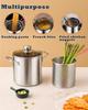 Stainless Steel Deep Fryer Pot With Basket & Lid, Oil Strainer Pot For Frying Fish, Shrimp, Chicken & Fries - Japanese