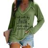 Women's Casual V-Neck Long-Sleeve Printed Letter Sweatshirt