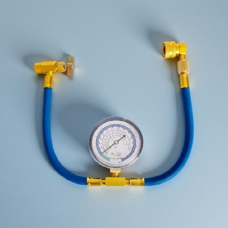 R134a Refrigerants Recharge Kit, HVAC Recharge Hose Kit with Gauge, R134a Can Tap Recharging Hose Quick Coupler