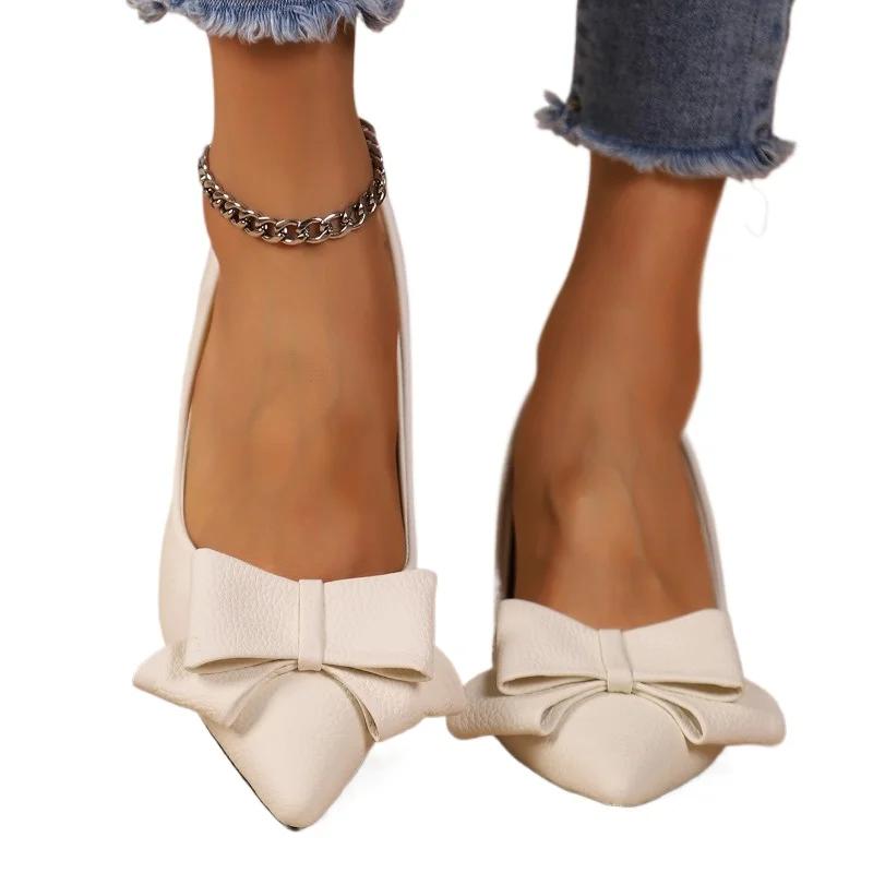 Fashion Fashion 2025 Shallow Women's High Heels New Butterfly-knot Office and Career Sexy Pointed Toe Best Seller Elegant High Heels