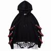 Anime Sweatshirt Streetwear Men Sweatshirts Letter Print Pullover Black Hoodies Y2k Patchwork Pullovers